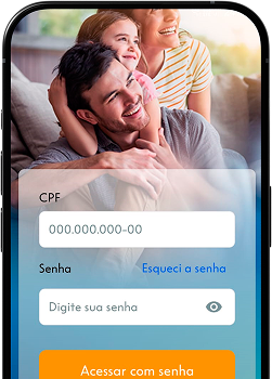 Celular com o aplicativo Caixa Vida e Previdência